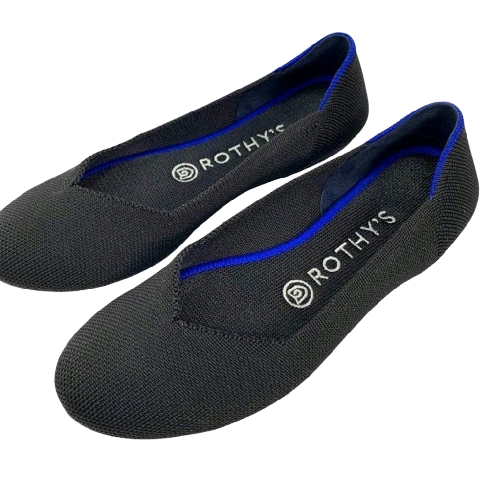 Rothy's Round Toe Black Ballet Flats Slip On Shoes SIZE US W9.5 - Picture 12 of 14